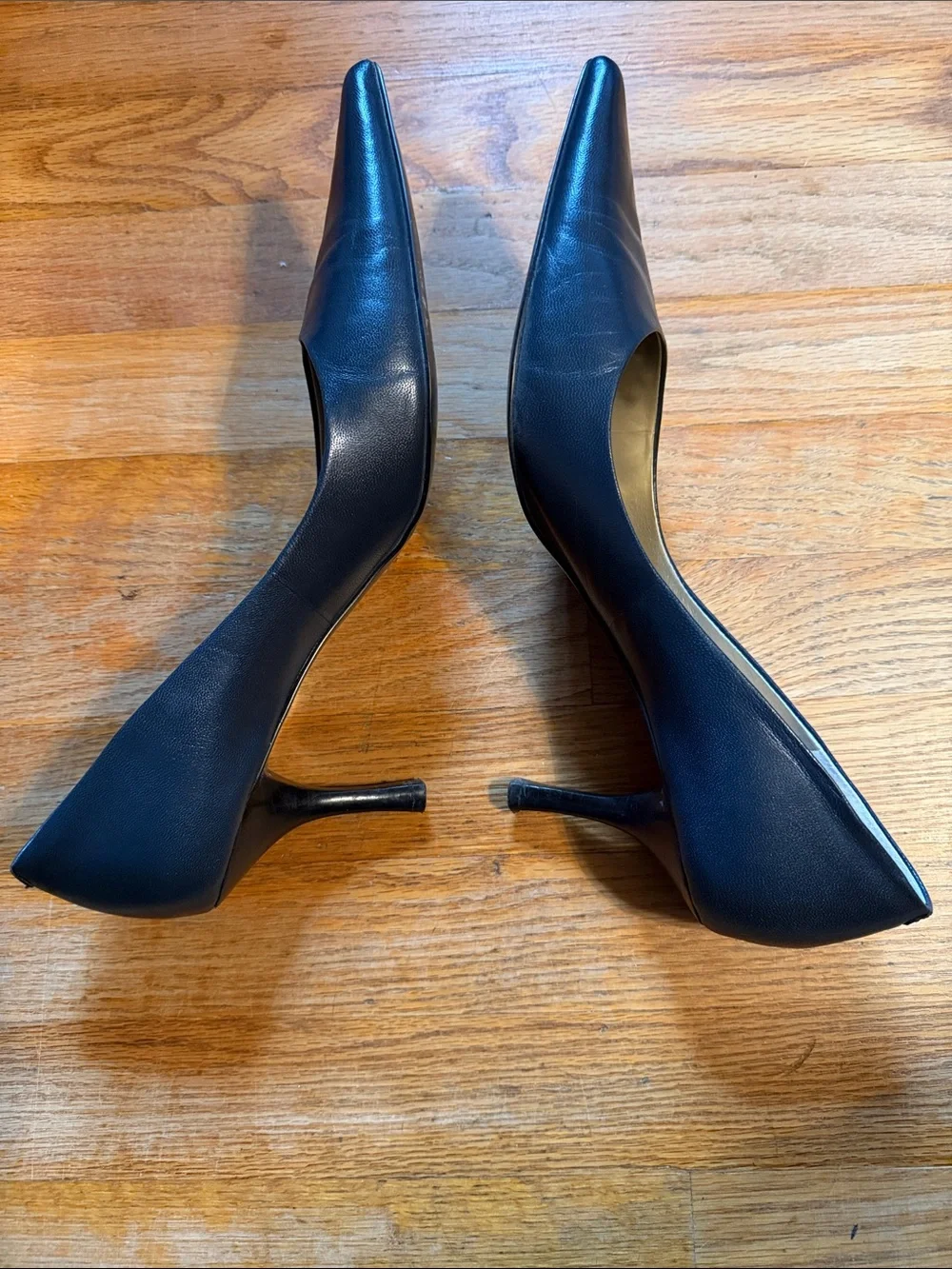 Nine West Black Pointed Leather Pumps